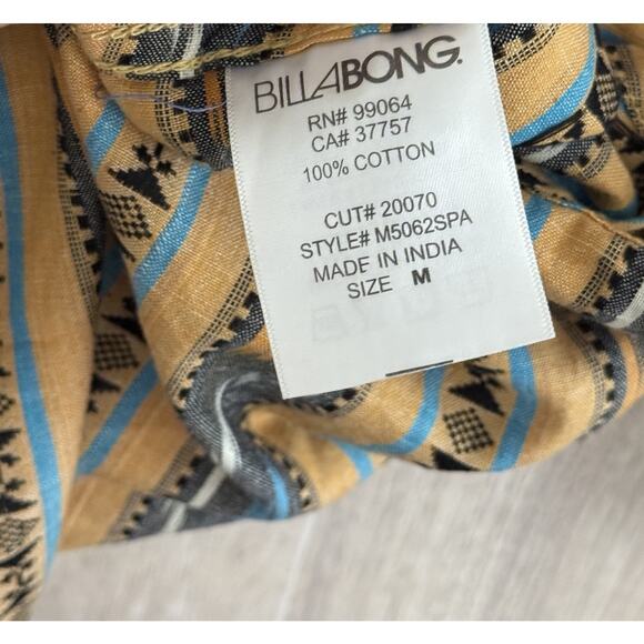 BILLABONG Shirt Men's Medium Short Sleeve Hawaiian Down Aztec Tribal Western - Picture 6 of 12